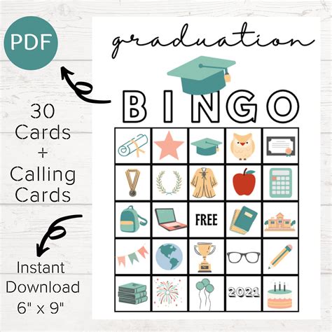 graduation bingo cards graduation games printable bingo etsy