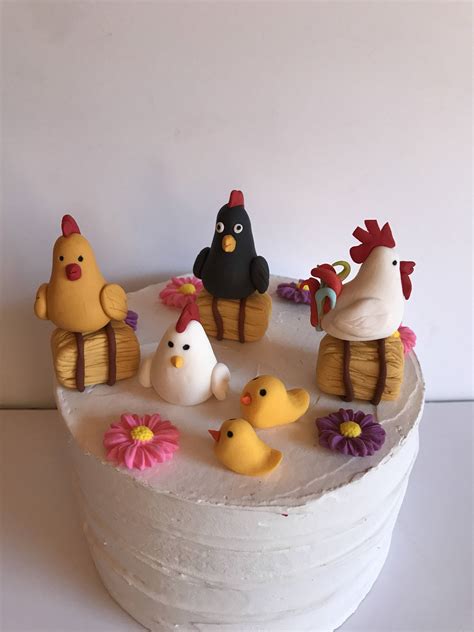 fondant chicken coop cake decoration retirement party birthday etsy