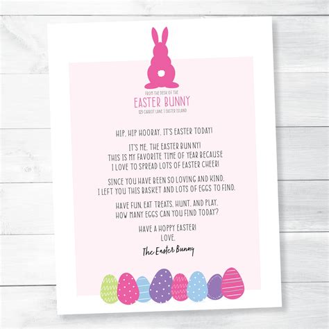 easter bunny printable letter printable word searches