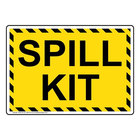 yellow spill kit sign  label   usa