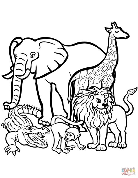 african animals coloring page  printable coloring pages