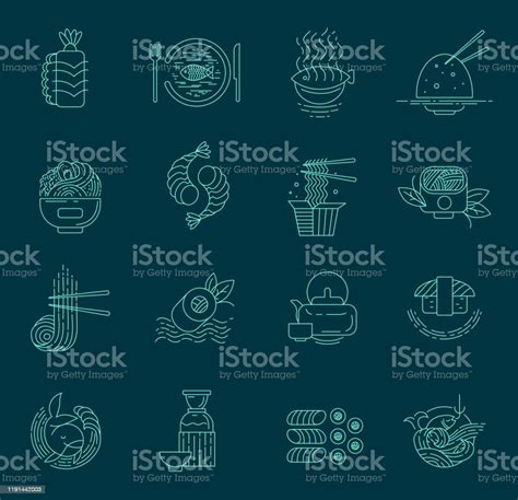 vector icon and logo for asian japan food and seafood stock