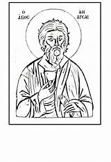 Orthodox Apostle Icons Colouring Christian Mentve sketch template