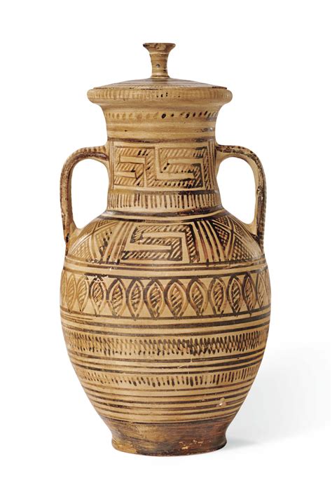 greek pottery amphora  lid
