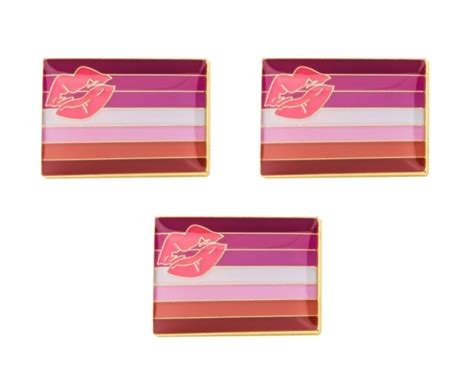 3 Pieces Lipstick Lesbian Flag Lapel Pin 20mm X 15mm Gay Lesbian Pride