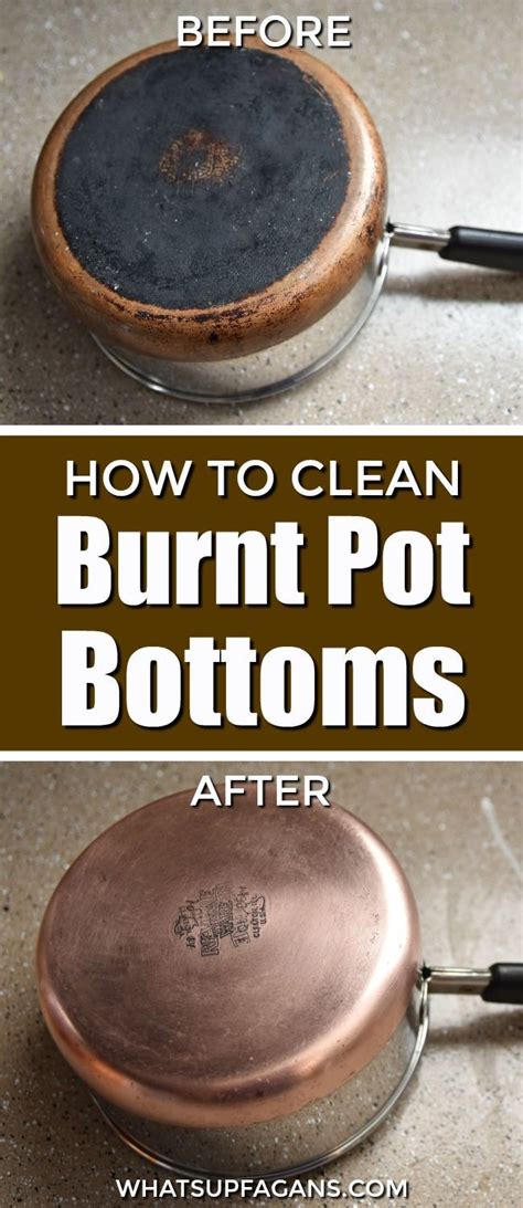 clean  bottom  burned pot  easy  clean burnt pots