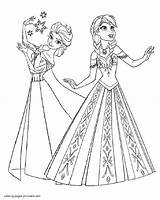Elsa Anna Coloring Pages Drawing Frozen Printable Colouring Disney Girls Print Color Cartoon Getdrawings Getcolorings Neo Gif sketch template