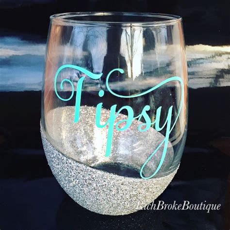 Stemless Glitter Dipped Tipsy Wine Glass By Richbrokebtq