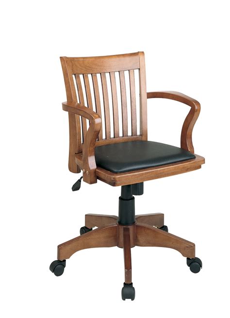 osp designs deluxe wood bankers chair  vinyl padded