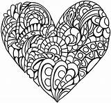 Coloring Pages Heart Adult Zentangle Printable Hearts Flames Print Color Getdrawings Book Getcolorings sketch template
