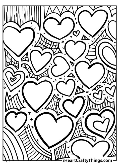 hearts coloring sheets