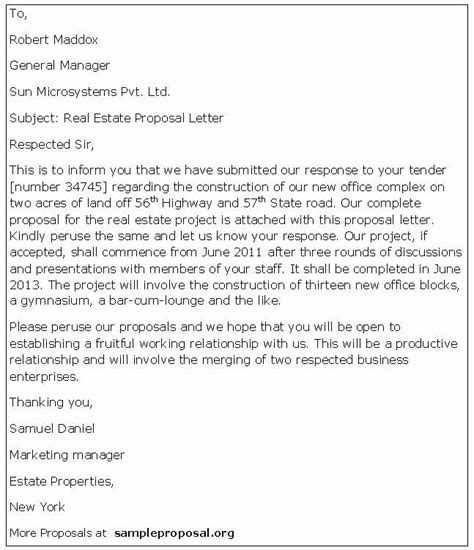 real estate offer letter template beautiful proposal letter real estate