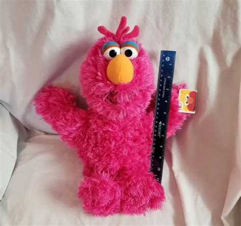 tall pink telly monster plush  sesame street place soft nwt
