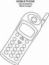 Mobile Phones Inventions Coloring Phone Pages Printable Great Colorier Coloriage sketch template