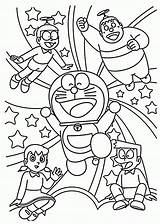 Doraemon Mewarnai Untuk Nobita Sketsa Kawan Teman Sedang sketch template
