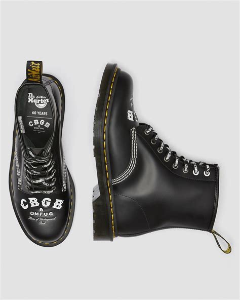 cbgb smooth leather lace  boots dr martens leather lace  boots boots leather