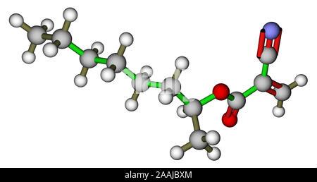 octyl cyanoacrylate  instant glue  molecular structure stock