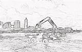 Coloring Excavating Independence Contest Lakefront Improvements Burke Cleveland Ohio Airport Safety sketch template