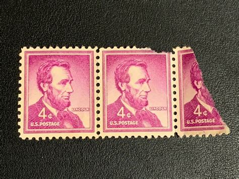 mavin  rare  abraham lincoln  cent stamp purple   great condition