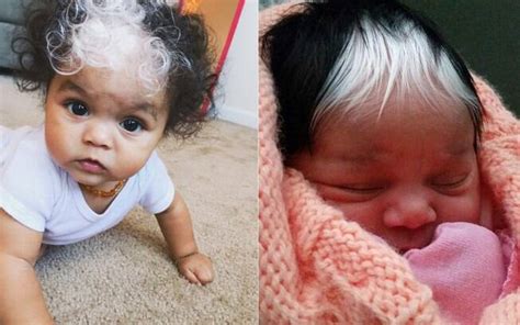 incrível bebê nasce com mecha de cabelo branco exatamente igual à mãe