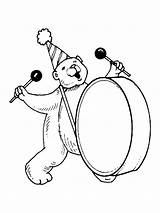 Colorear Tocando Percussion Drum Tambor Oso Diddle Sombrero Bears Dibujosonline Categorias sketch template