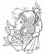 Coloring Tattoo Pages Tattoos Printable Print Colouring Book Designs Ewok Gypsy Adults Modern Creative Dover Coloring4free Publications Color Adult Haven sketch template