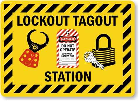 lockout tagout station sign durable highly visible sku