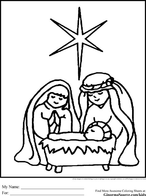 easy nativity coloring pages coloring pages
