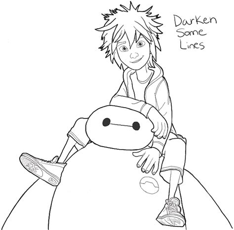 how to draw hiro hamada and baymax from big hero 6 in easy steps