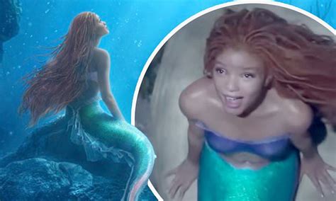 halle bailey shares first look of little mermaid poster words can t
