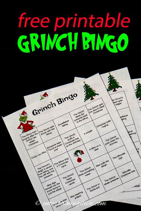 grinch bingo   printable christmas game entertaining diva