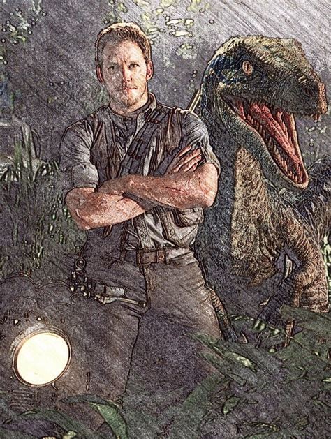 Jurassic World Owen Grady And Blue By Speedstinger15 On