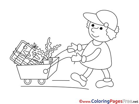 gardener   cart coloring pages