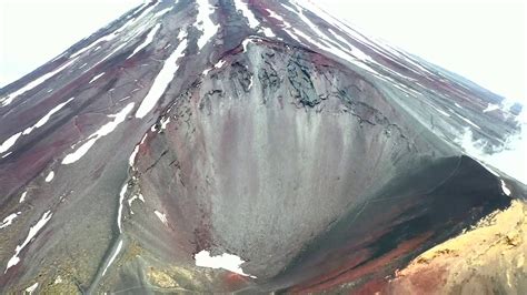stunning drone view  mt fuji    crater youtube