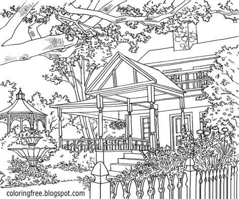 nature scenery coloring pages  adults pics colorist