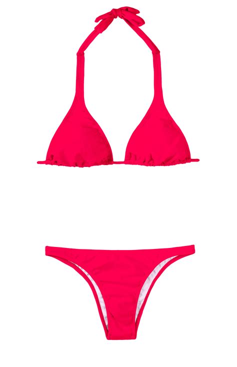 Dark Pink Halterneck Triange Bikini Top Frutilly Cortinao Basic Rio