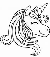 Unicorn Head Coloring Printable Smiling Pages Kids Categories Animals Coloringonly sketch template