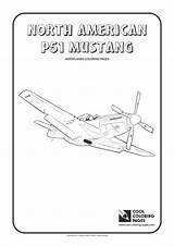 Coloring Mustang Pages North American Cool Print P51 sketch template