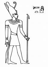 Egyptian Coloring Pages Pharaoh Osiris Clipart God Ancient Drawing Ra Anubis Gods Egypt Colouring Deities Horus Coloringhome Transparent Background Person sketch template