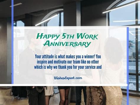 20 best happy 5 year work anniversary wishes