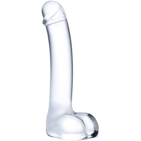 glas realistic 7 curved glass dildo clear sex toys and adult