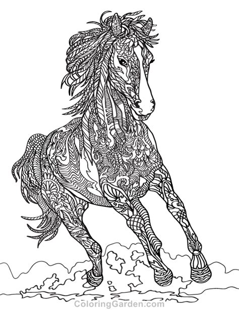 printable horse adult coloring page     format