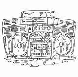 Boombox Tattoo Hiphop sketch template