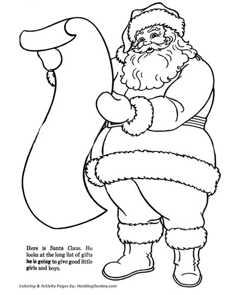 fill  santas list coloring page santa coloring pages christmas