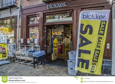 blokker shop  amsterdam  netherlands editorial stock photo image  logo holland