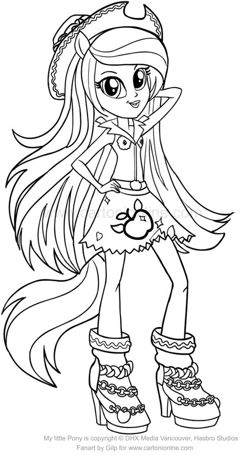 drawing applejack equestria girls     pony coloring page