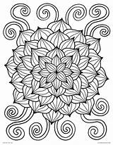 Coloring Pages Printable Abstract Flower Spring Book Colouring Adults Flowers Funky Color Lotus Hard Kids Awesome Print Rainbow Fun Thaneeya sketch template