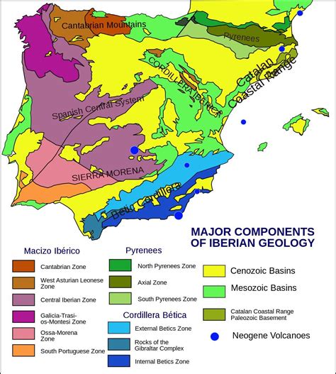 carte geologique de lespagne carte de lespagne geologique le sud