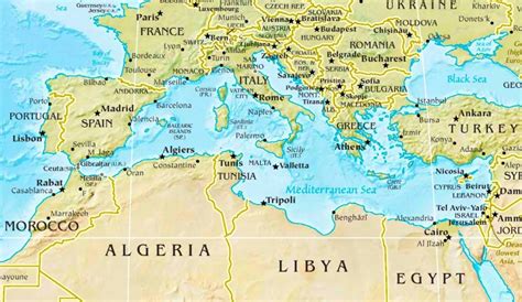 mediterranean sea physical map mediterranean map printable