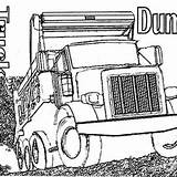 Dump Coloring Truck Kids Realistic Axle Semi Trailer Single sketch template